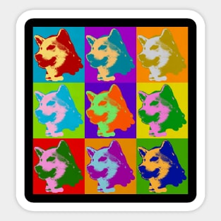 Shiba Inu Dog Lovers Pop Art Style Retro Design Gift for Mom Sticker